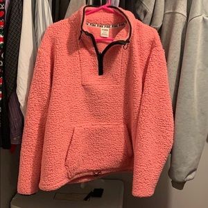 VS PINK Sherpa quarter zip sweatshirt